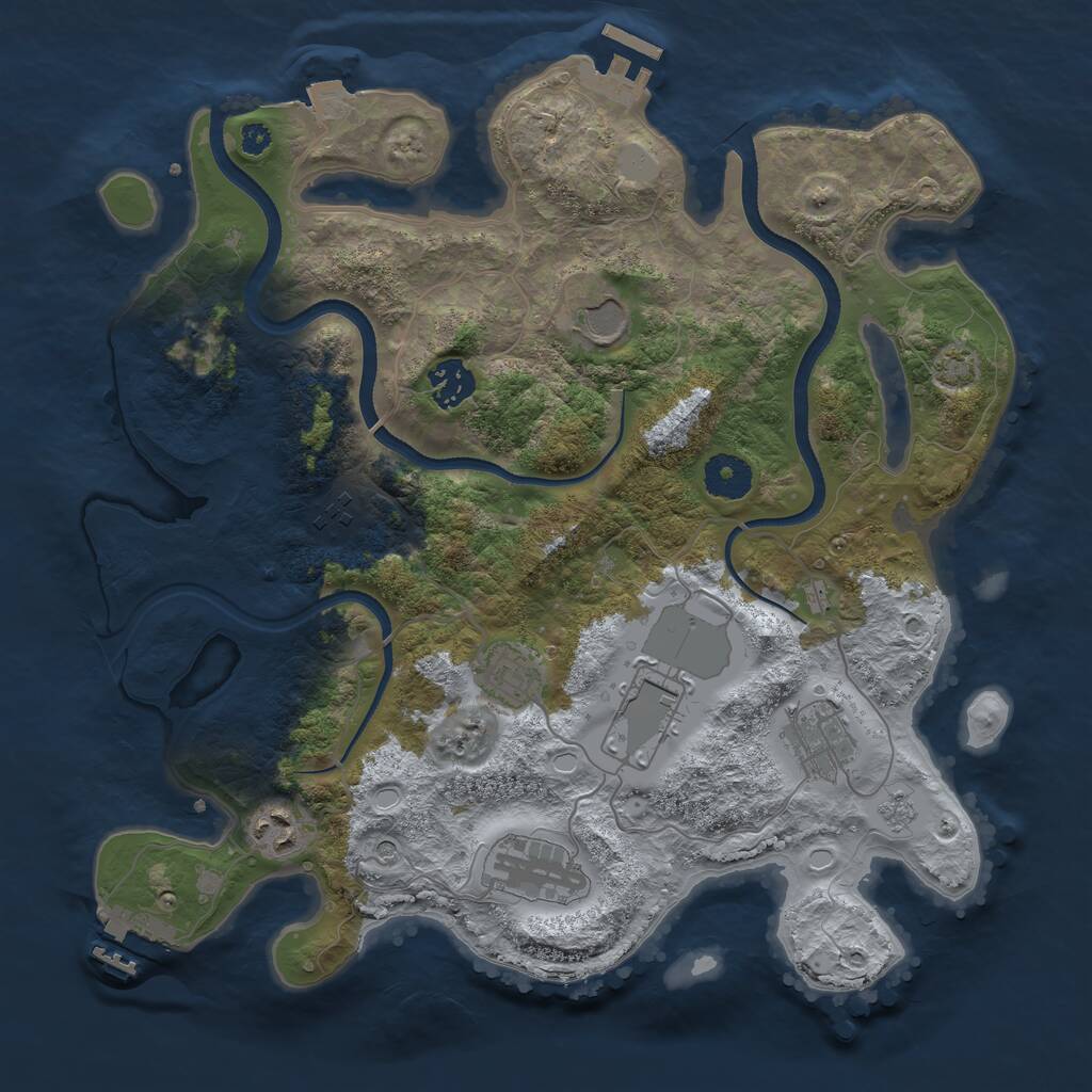 Rust Map: Procedural Map, Size: 3500, Seed: 177486558, 14 Monuments