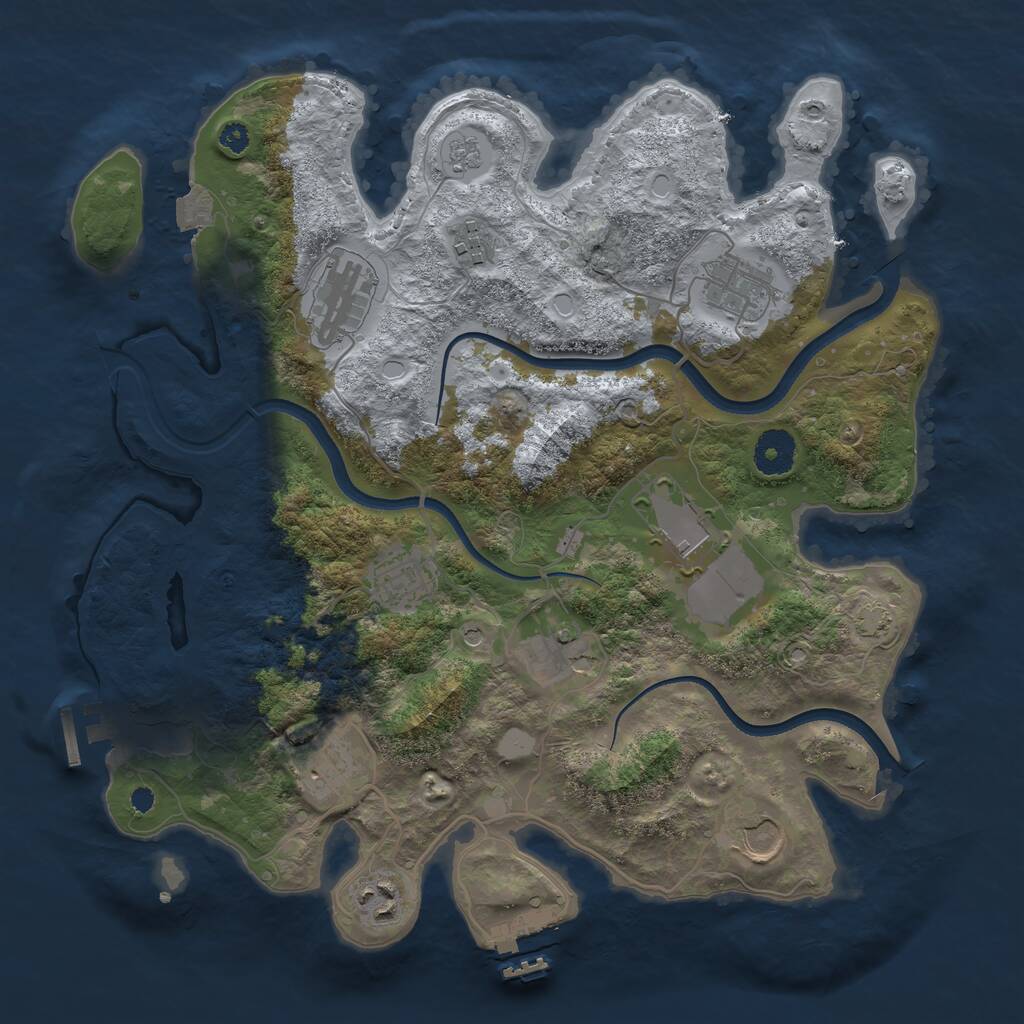 Rust Map: Procedural Map, Size: 3500, Seed: 24769, 15 Monuments