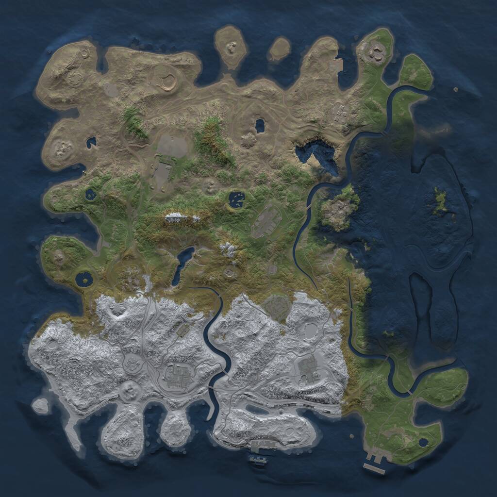 Rust Map: Procedural Map, Size: 4500, Seed: 1994486196, 16 Monuments