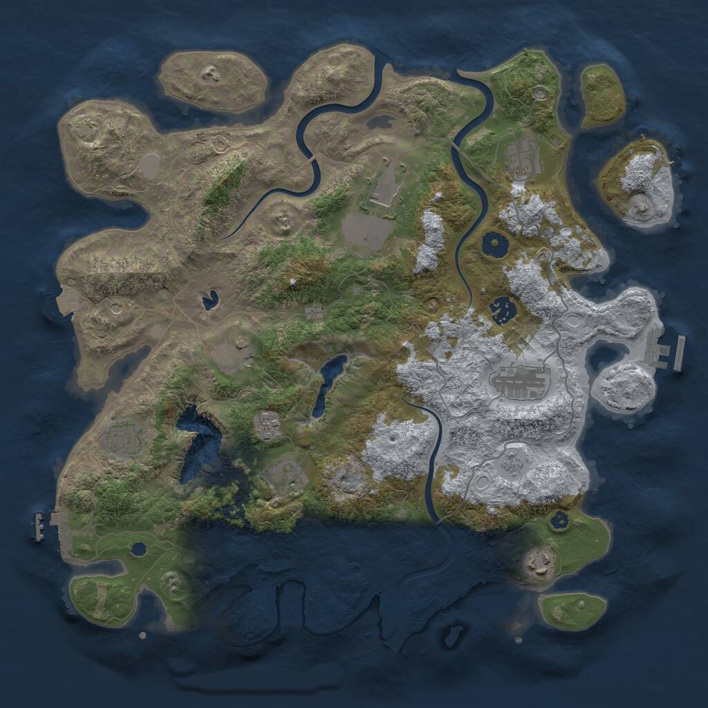 Rust Map: Procedural Map, Size: 4000, Seed: 1027223772, 15 Monuments