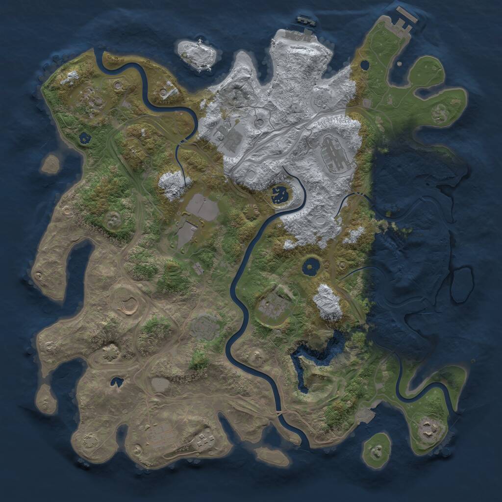 Rust Map: Procedural Map, Size: 4250, Seed: 1330734765, 17 Monuments