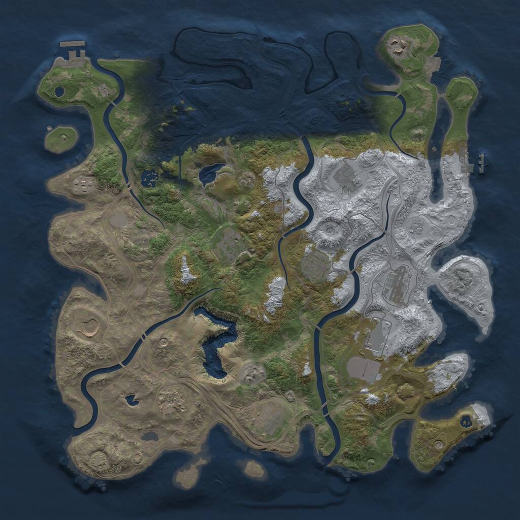 Rust Map: Procedural Map, Size: 4250, Seed: 1954317303, 17 Monuments