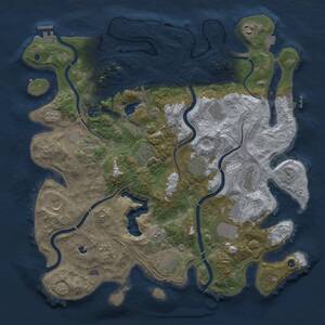 Thumbnail Rust Map: Procedural Map, Size: 4250, Seed: 1954317303, 17 Monuments
