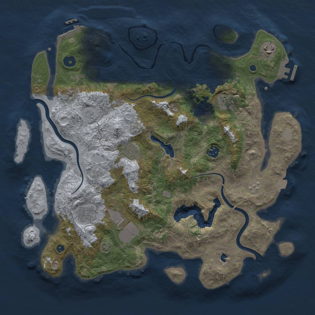 Rust Map: Procedural Map, Size: 4000, Seed: 308966317, 13 Monuments
