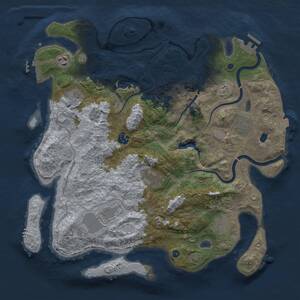 Thumbnail Rust Map: Procedural Map, Size: 4000, Seed: 69694206, 14 Monuments