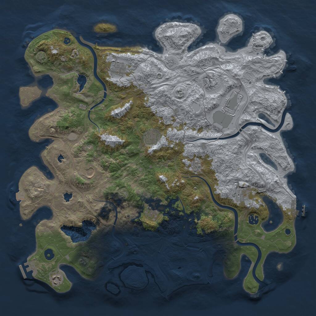 Rust Map: Procedural Map, Size: 4500, Seed: 1357737934, 16 Monuments