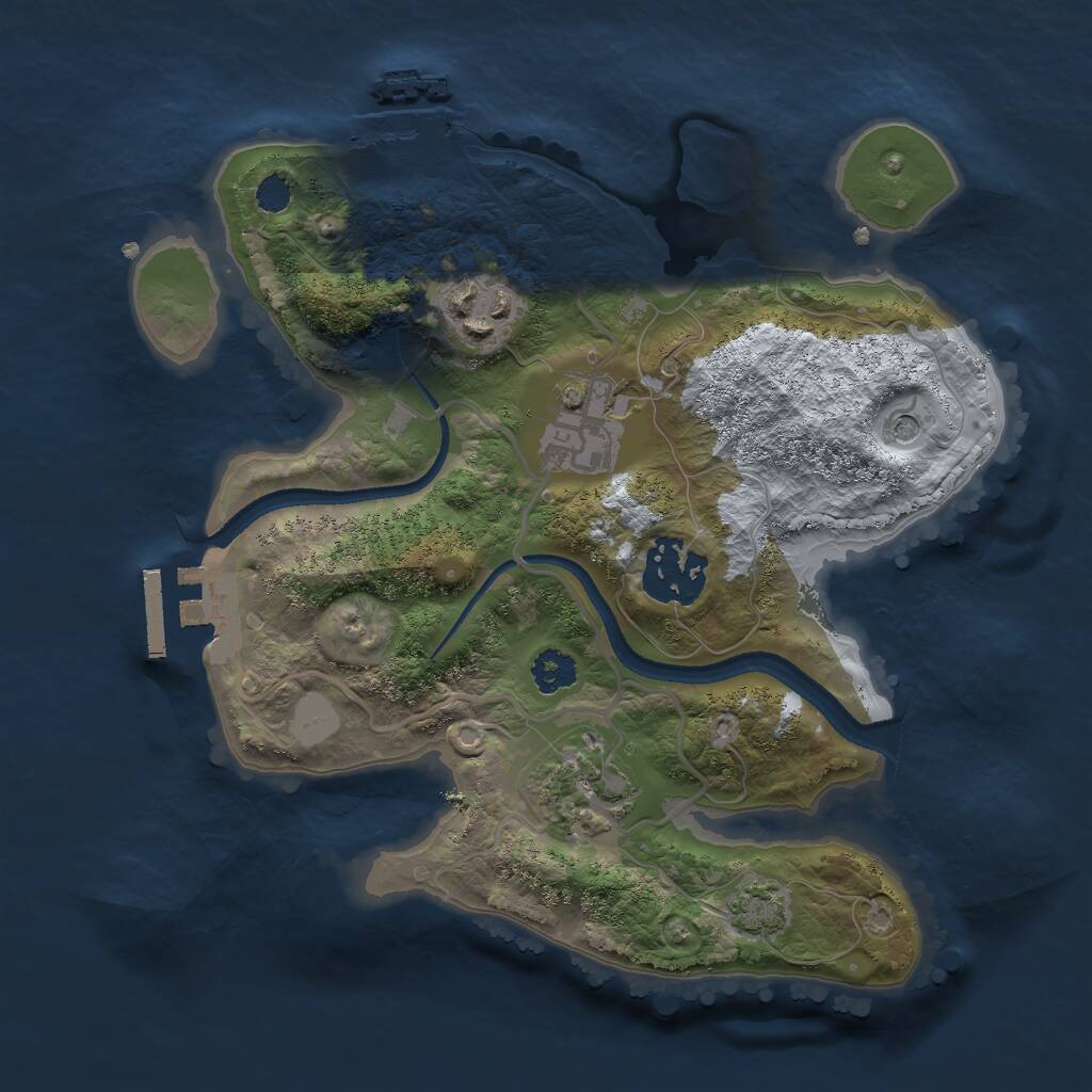 Rust Map: Procedural Map, Size: 2500, Seed: 49854641, 9 Monuments