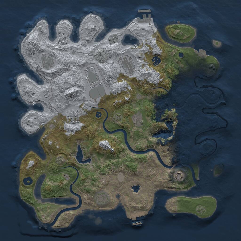 Rust Map: Procedural Map, Size: 4000, Seed: 1998723133, 15 Monuments