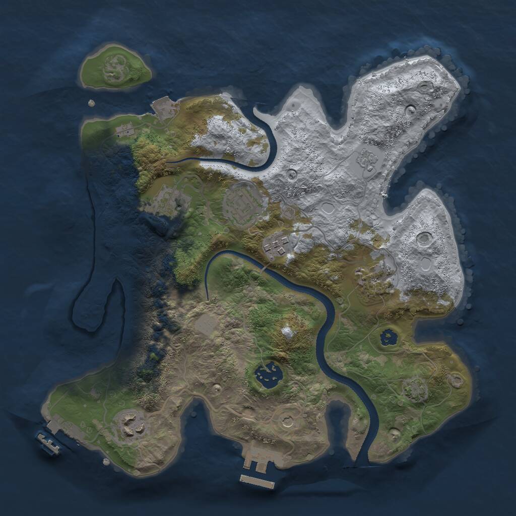 Rust Map: Procedural Map, Size: 3000, Seed: 1976146780, 12 Monuments