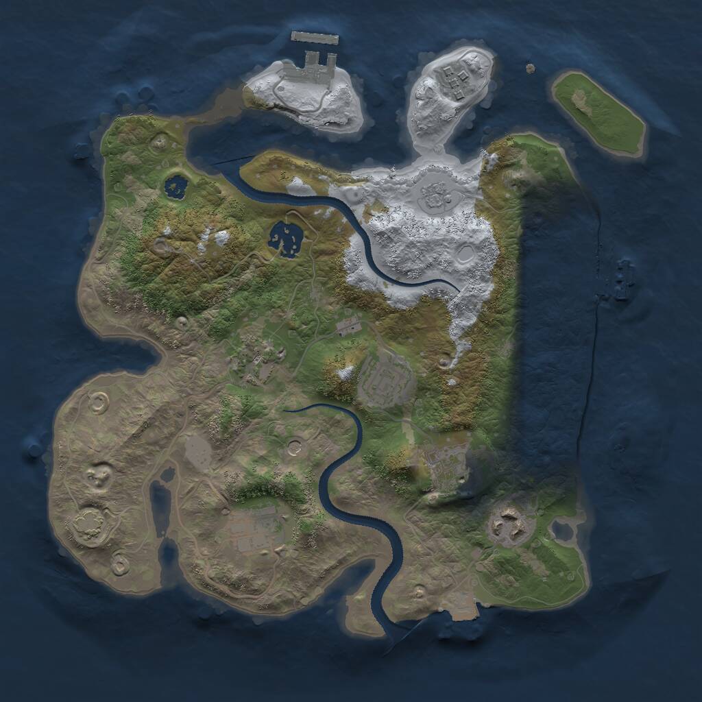 Rust Map: Procedural Map, Size: 3000, Seed: 30012758, 13 Monuments
