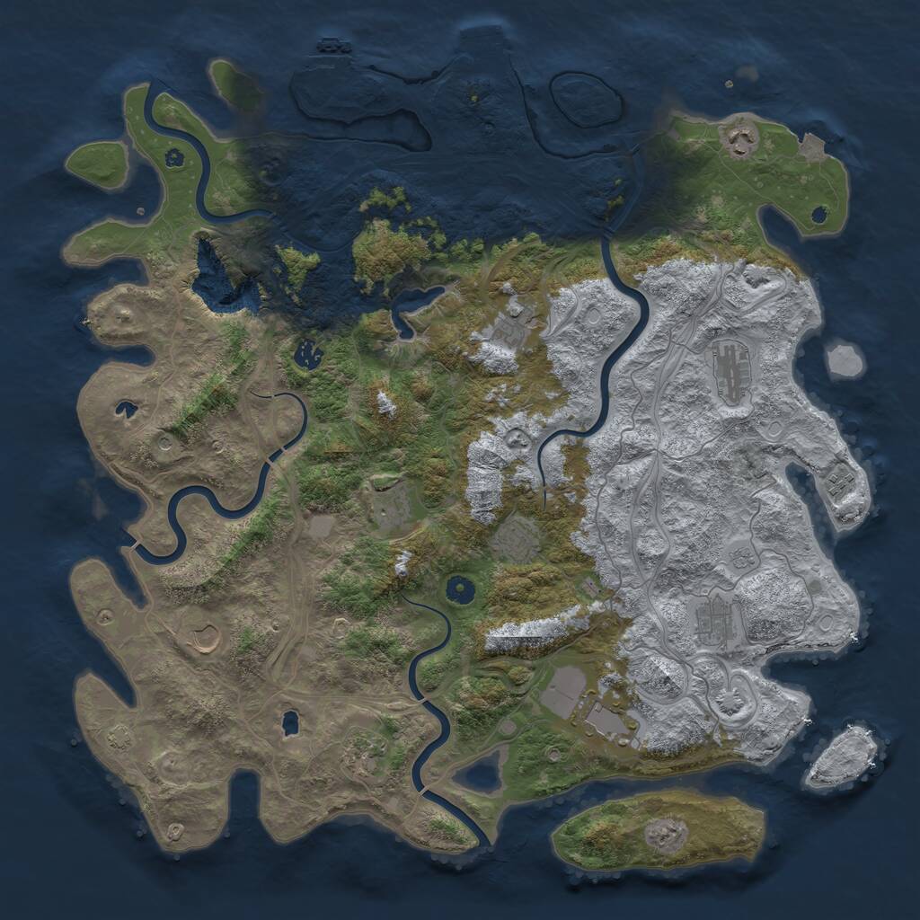 Rust Map: Procedural Map, Size: 4800, Seed: 1512643321, 17 Monuments