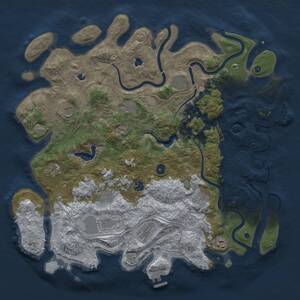 Thumbnail Rust Map: Procedural Map, Size: 4500, Seed: 1323668, 17 Monuments