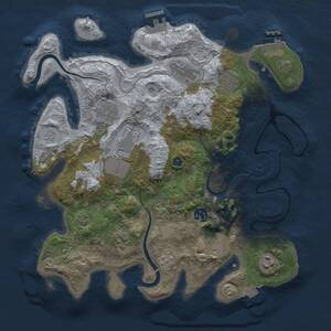 Thumbnail Rust Map: Procedural Map, Size: 3500, Seed: 991015687, 15 Monuments