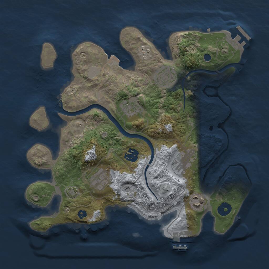 Rust Map: Procedural Map, Size: 3000, Seed: 257513893, 12 Monuments
