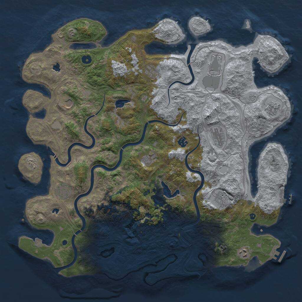 Rust Map: Procedural Map, Size: 4800, Seed: 1641026009, 17 Monuments