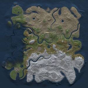 Thumbnail Rust Map: Procedural Map, Size: 4500, Seed: 1200137775, 17 Monuments