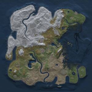 Thumbnail Rust Map: Procedural Map, Size: 4000, Seed: 1854492540, 16 Monuments