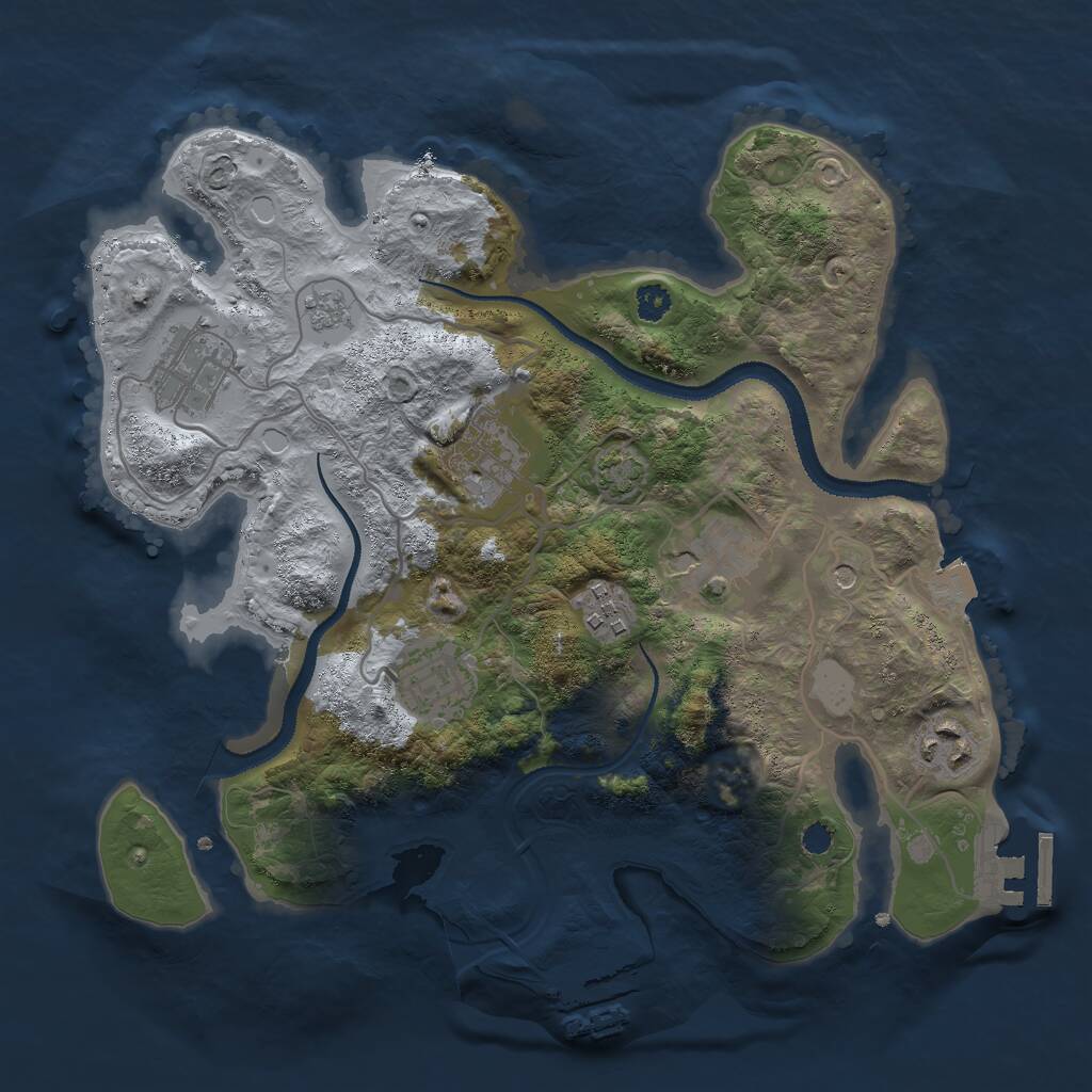Rust Map: Procedural Map, Size: 3000, Seed: 7136420, 12 Monuments