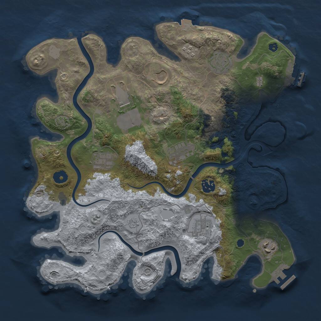 Rust Map: Procedural Map, Size: 3500, Seed: 1115143680, 15 Monuments