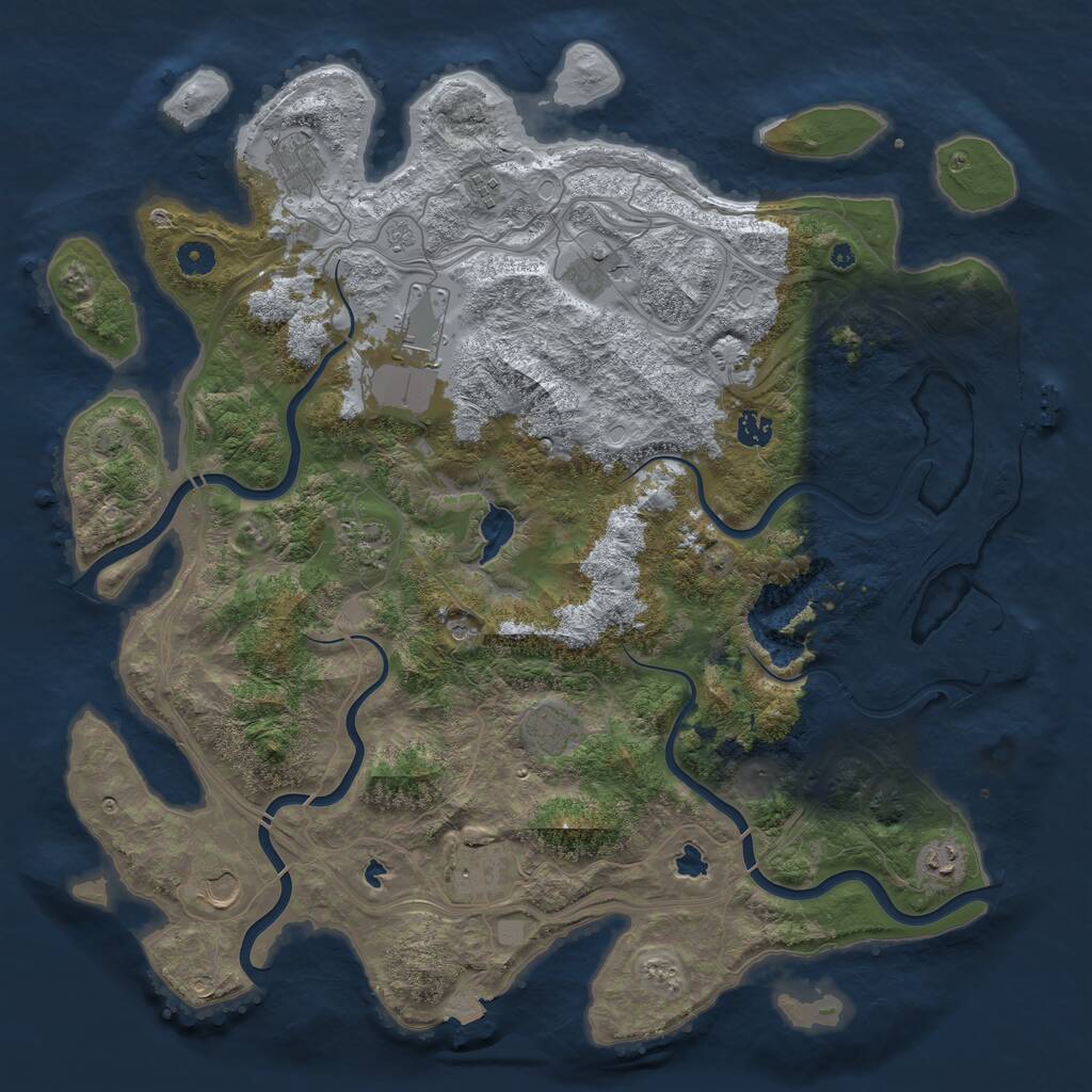 Rust Map: Procedural Map, Size: 4500, Seed: 41231, 16 Monuments