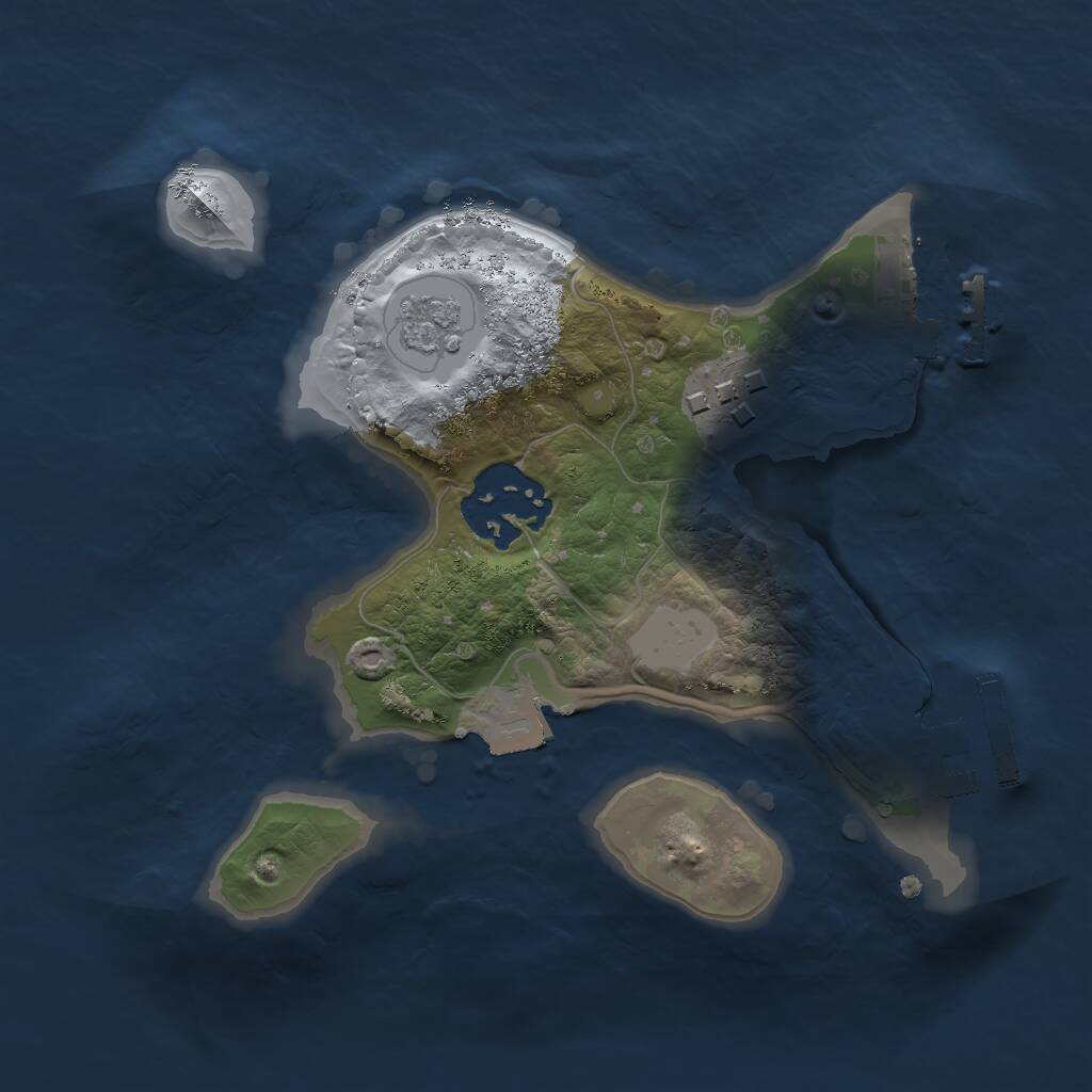 Rust Map: Procedural Map, Size: 2000, Seed: 1060356379, 6 Monuments