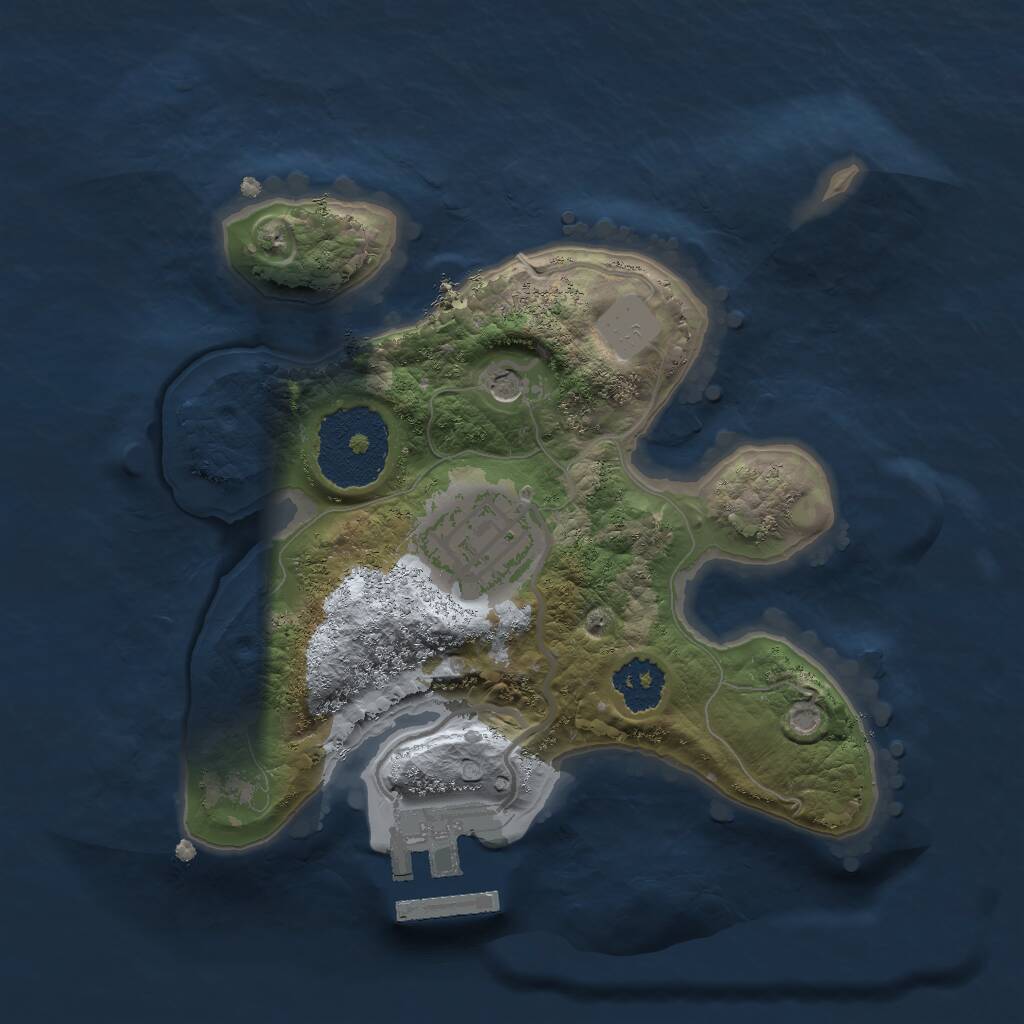 Rust Map: Procedural Map, Size: 2000, Seed: 1036506762, 4 Monuments