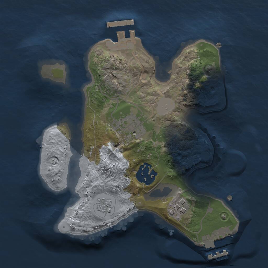Rust Map: Procedural Map, Size: 2000, Seed: 2128397231, 7 Monuments