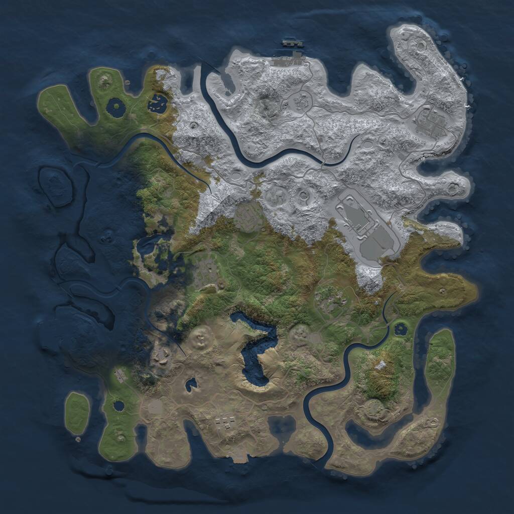 Rust Map: Procedural Map, Size: 4000, Seed: 946408882, 14 Monuments