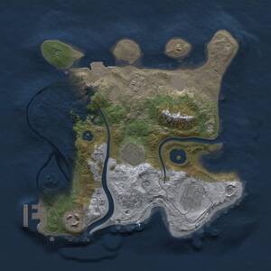 Thumbnail Rust Map: Procedural Map, Size: 2500, Seed: 1893068574, 7 Monuments