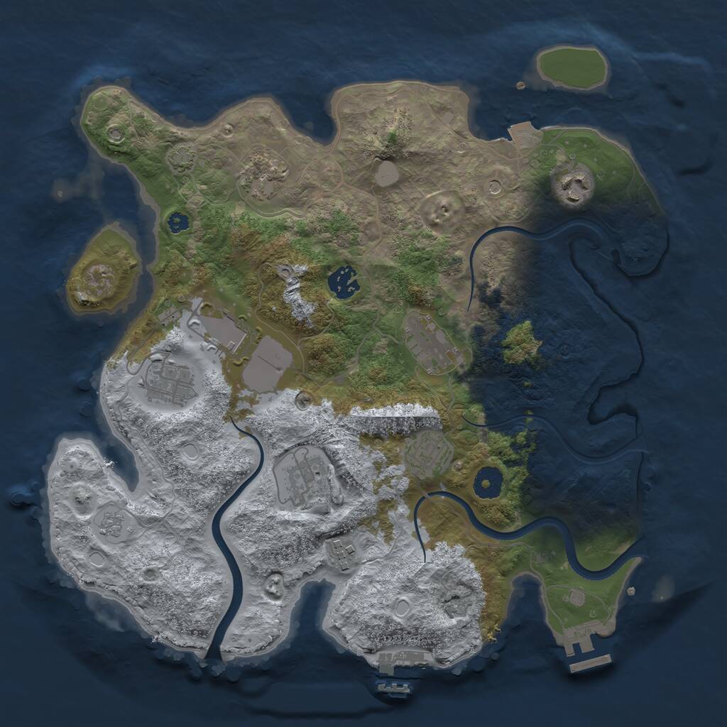 Rust Map: Procedural Map, Size: 3500, Seed: 2010270726, 15 Monuments