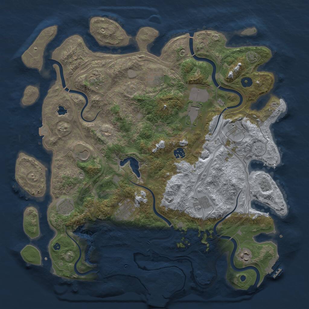 Rust Map: Procedural Map, Size: 4250, Seed: 503353855, 17 Monuments