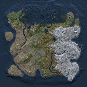 Thumbnail Rust Map: Procedural Map, Size: 3500, Seed: 1827364510, 15 Monuments