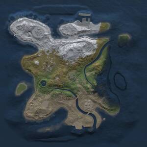 Thumbnail Rust Map: Procedural Map, Size: 2500, Seed: 648286, 7 Monuments
