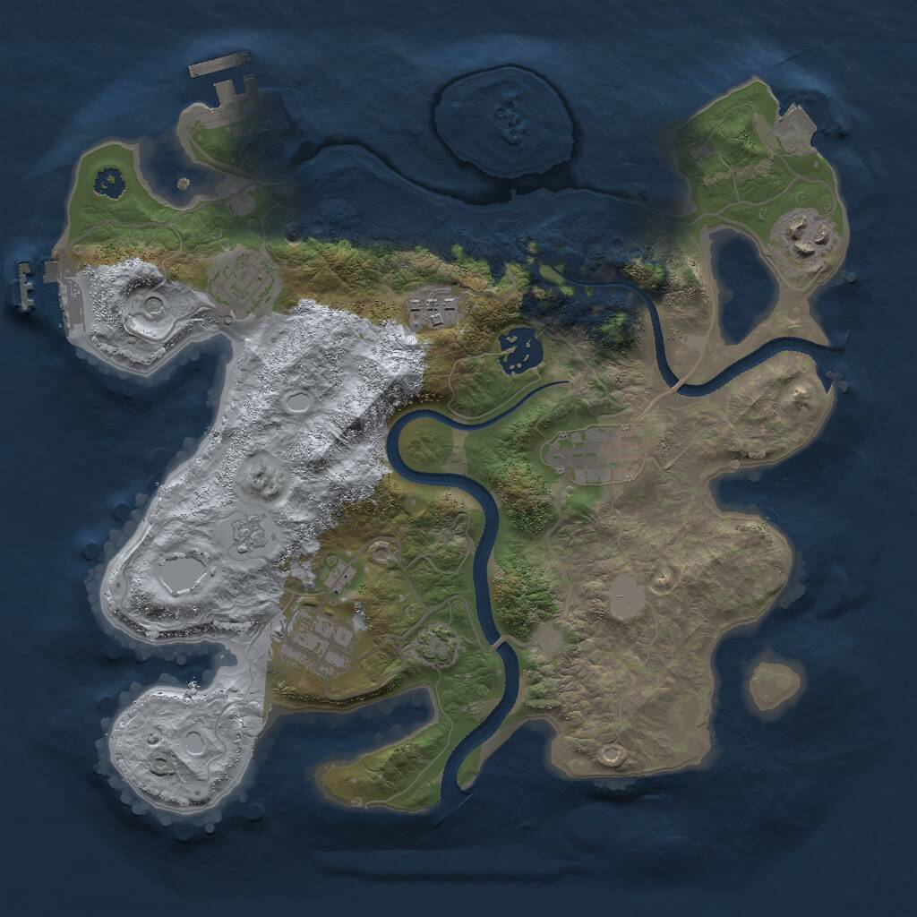 Rust Map: Procedural Map, Size: 3000, Seed: 573744033, 12 Monuments