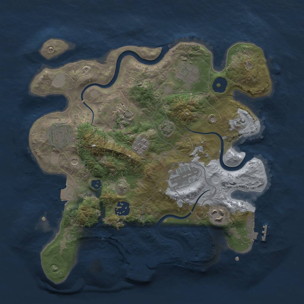 Rust Map: Procedural Map, Size: 3000, Seed: 783568616, 12 Monuments