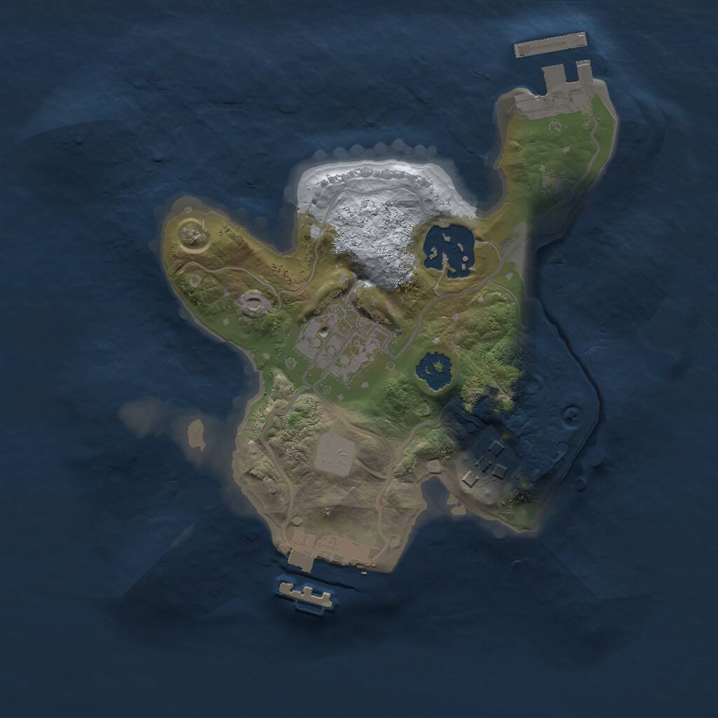 Rust Map: Procedural Map, Size: 2000, Seed: 1039453359, 6 Monuments