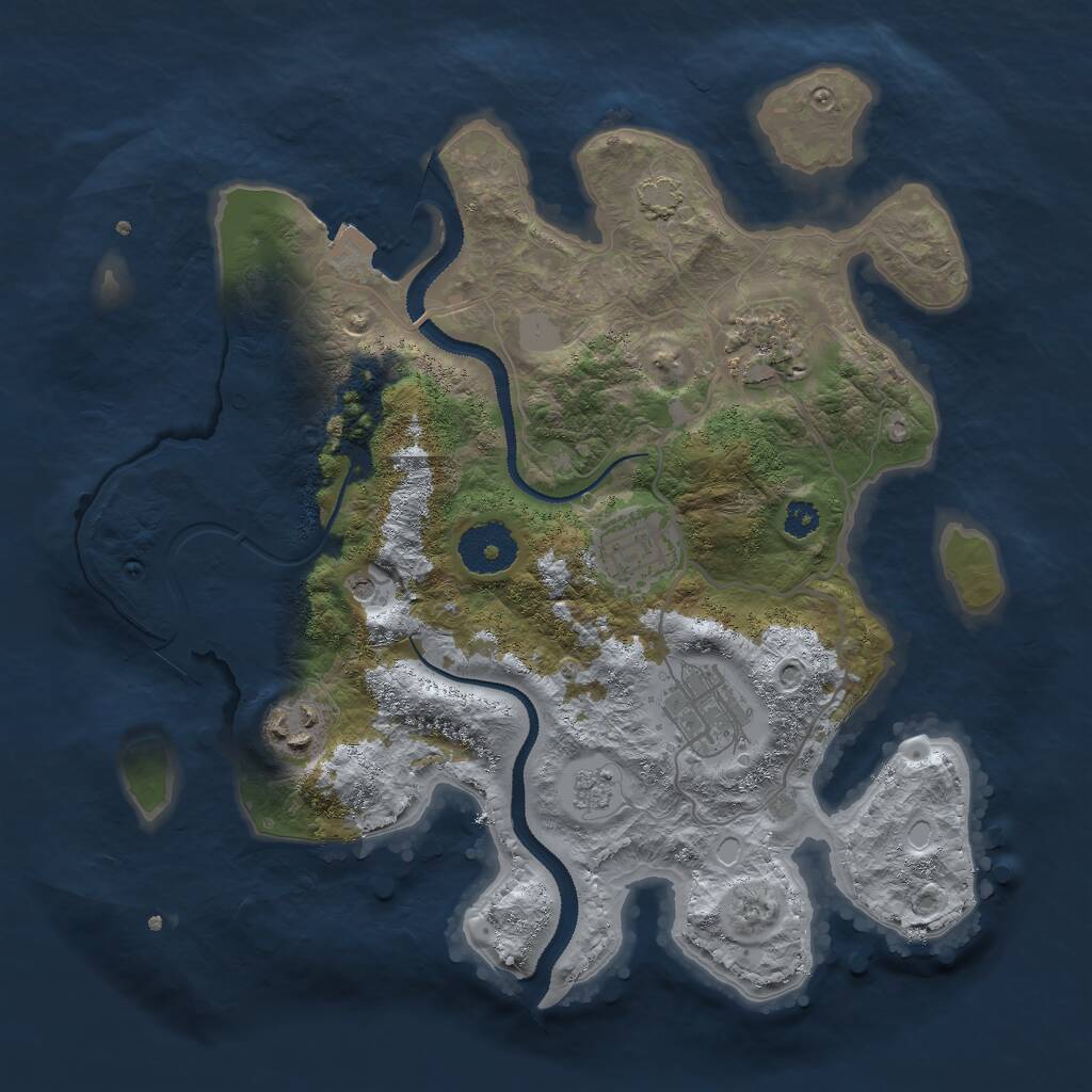 Rust Map: Procedural Map, Size: 3000, Seed: 67890, 8 Monuments