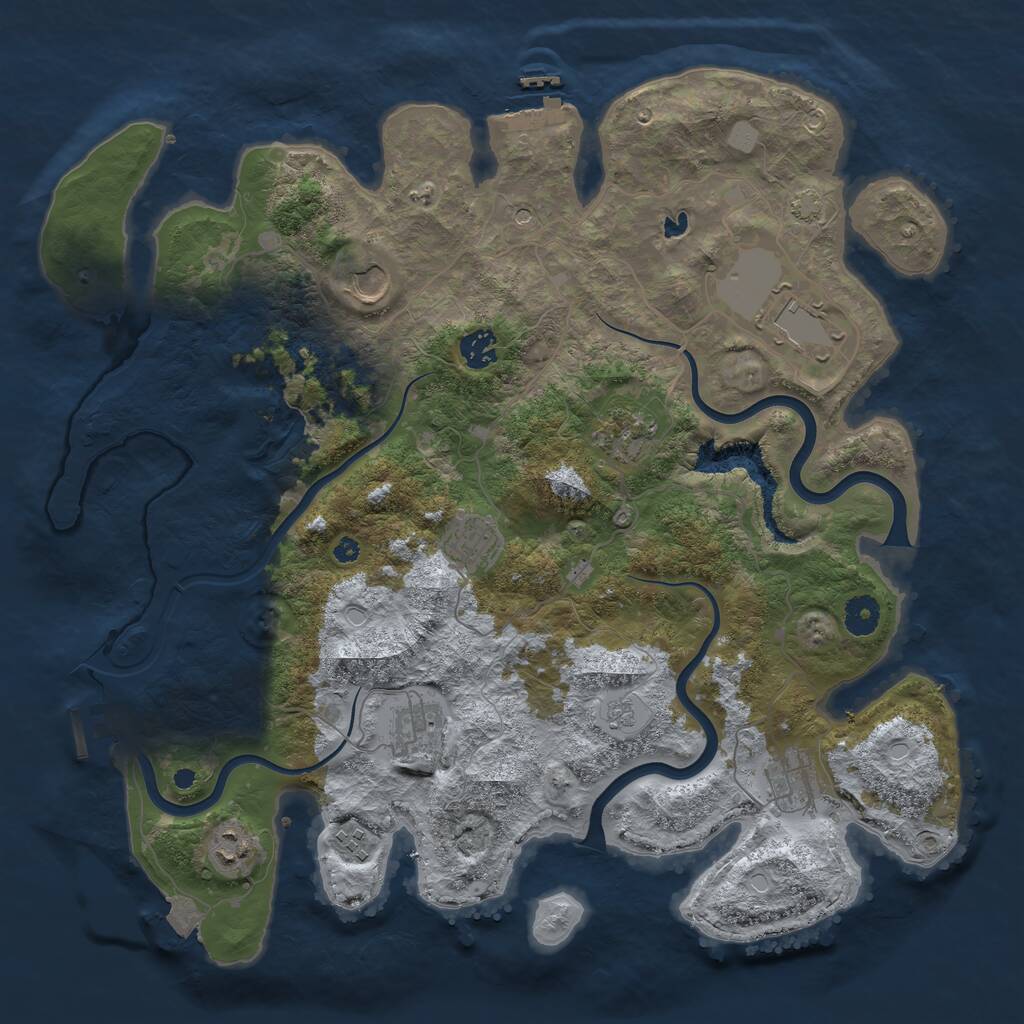 Rust Map: Procedural Map, Size: 4000, Seed: 10731, 15 Monuments