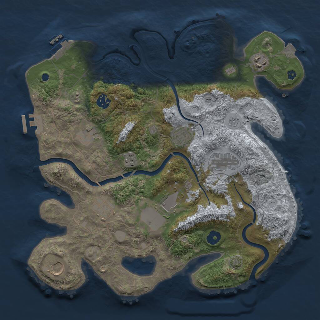 Rust Map: Procedural Map, Size: 3500, Seed: 676769, 15 Monuments