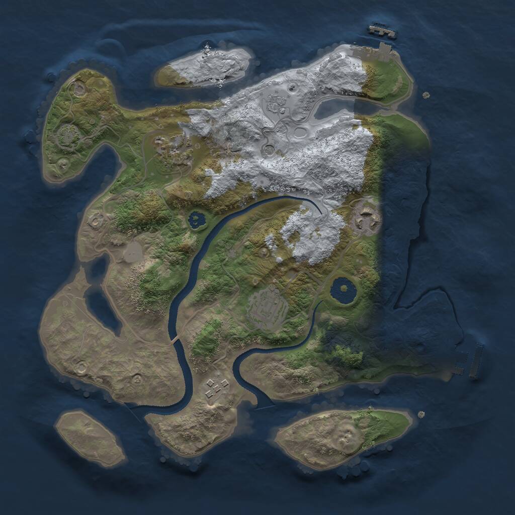 Rust Map: Procedural Map, Size: 3000, Seed: 242936633, 10 Monuments