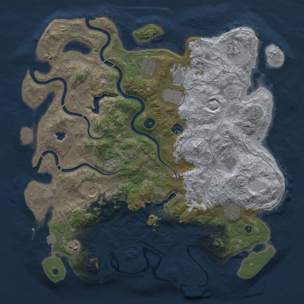 Rust Map: Procedural Map, Size: 4250, Seed: 916732563, 14 Monuments