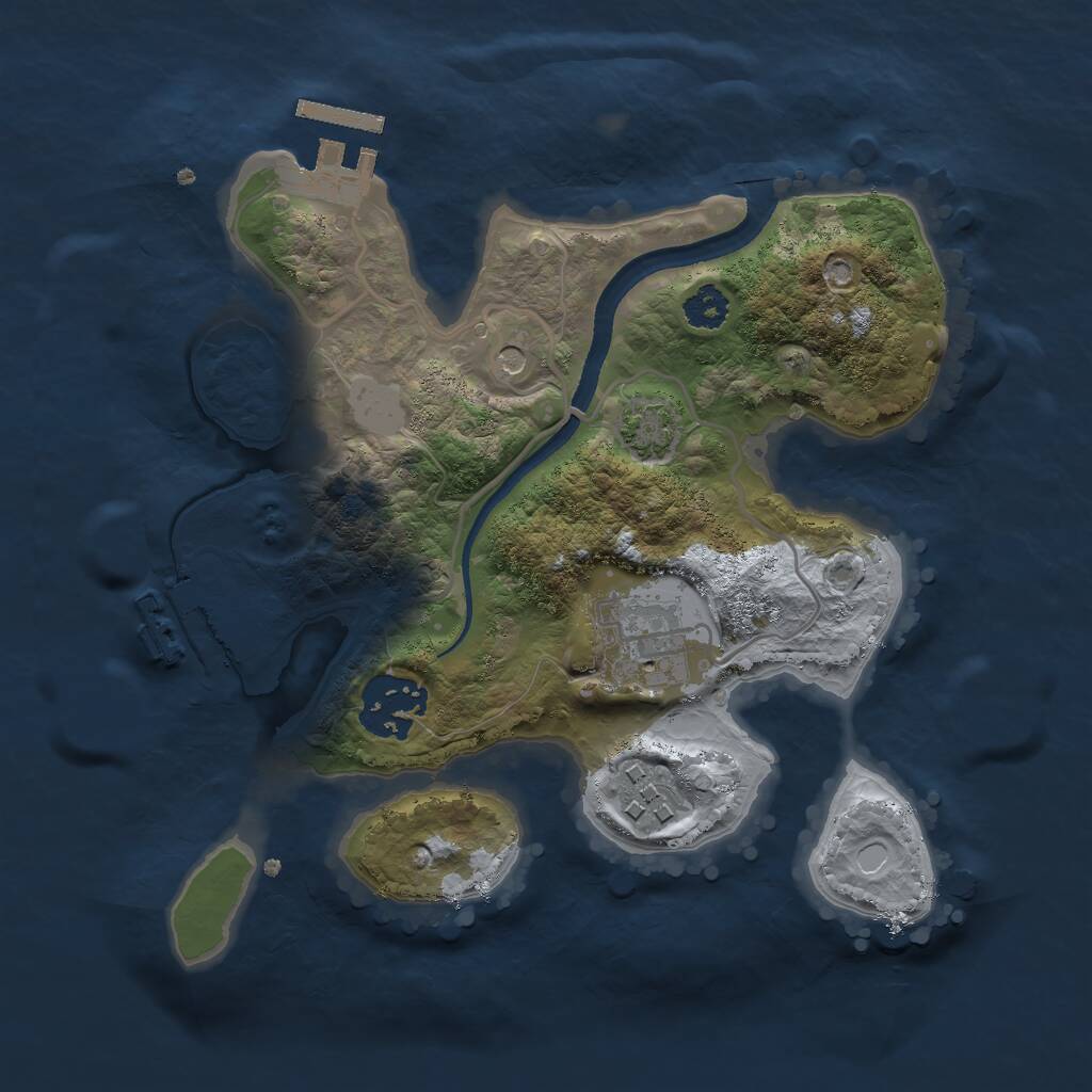 Rust Map: Procedural Map, Size: 2500, Seed: 1954686293, 8 Monuments