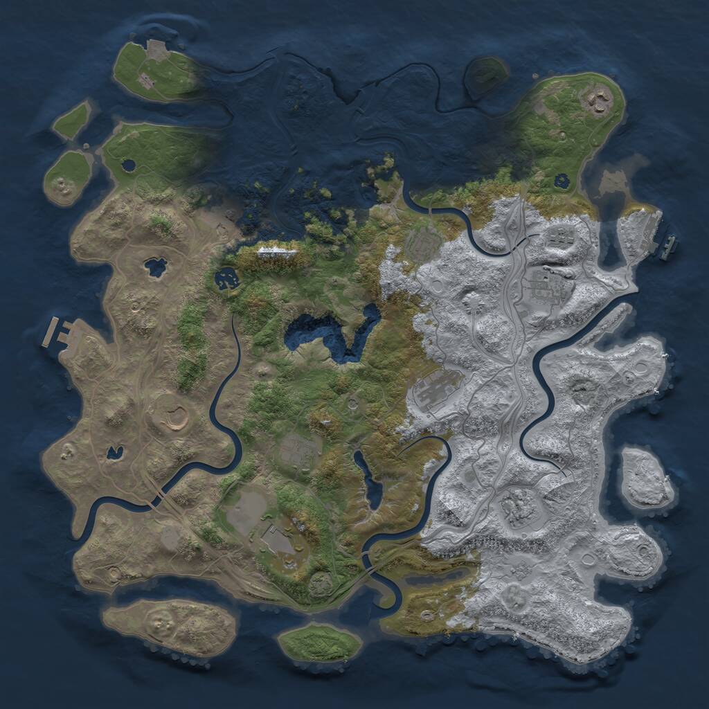 Rust Map: Procedural Map, Size: 4500, Seed: 15455, 17 Monuments