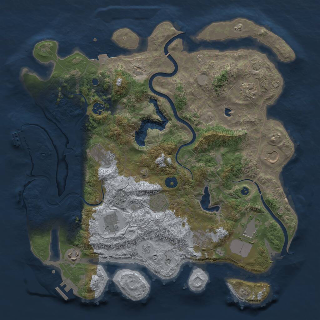 Rust Map: Procedural Map, Size: 4000, Seed: 390529102, 16 Monuments
