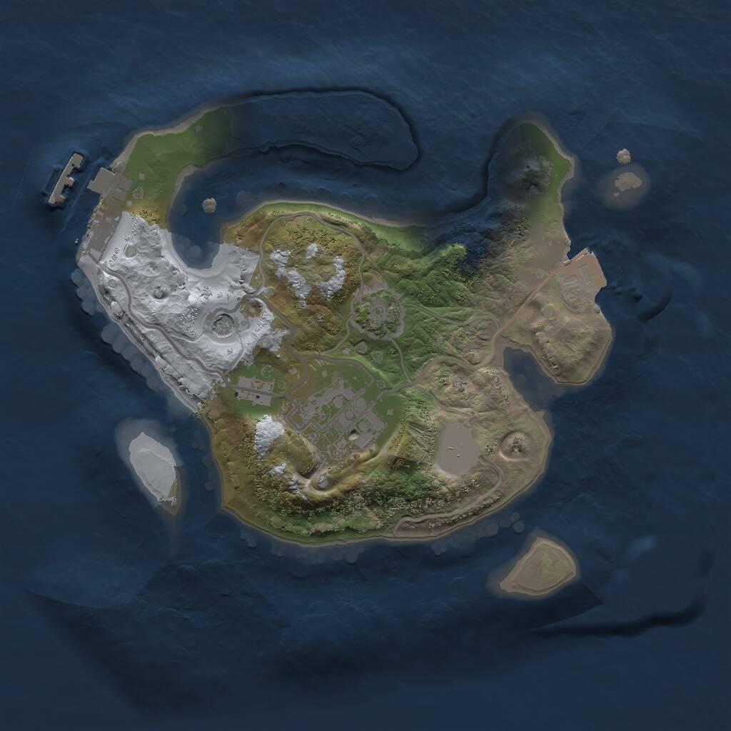 Rust Map: Procedural Map, Size: 2000, Seed: 1336777459, 5 Monuments