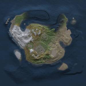 Thumbnail Rust Map: Procedural Map, Size: 2000, Seed: 1336777459, 5 Monuments