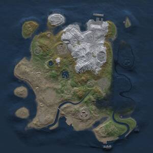 Thumbnail Rust Map: Procedural Map, Size: 3000, Seed: 23825623, 11 Monuments