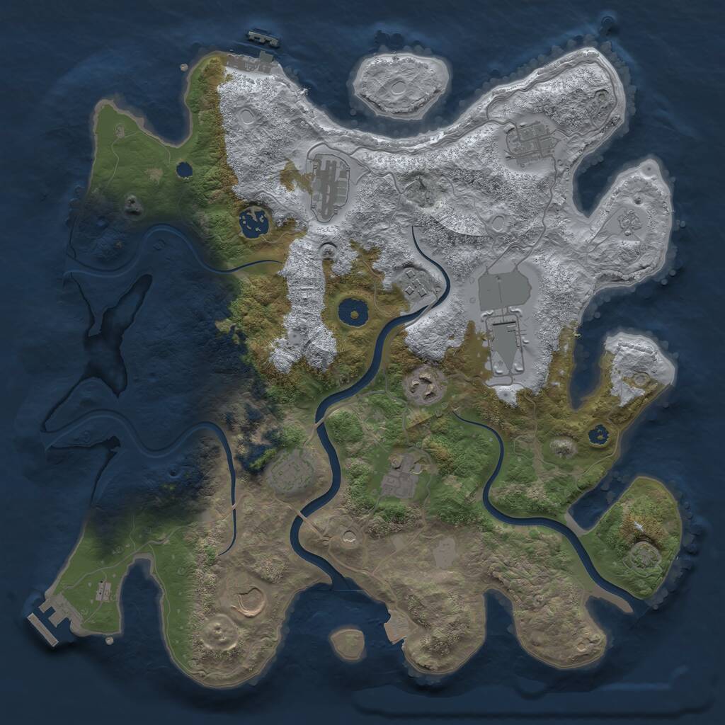 Rust Map: Procedural Map, Size: 3700, Seed: 75997638, 15 Monuments