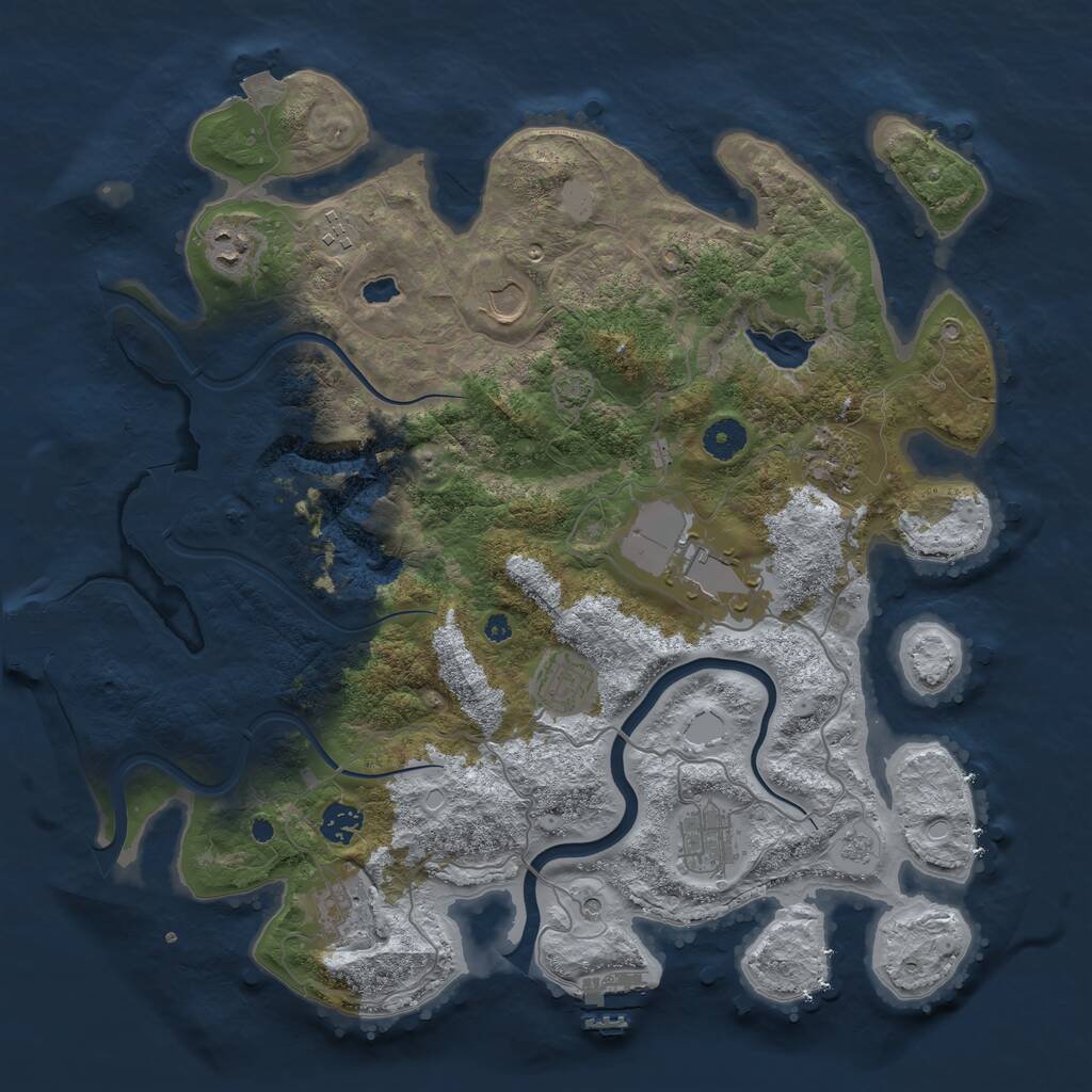 Rust Map: Procedural Map, Size: 4000, Seed: 3100349, 15 Monuments