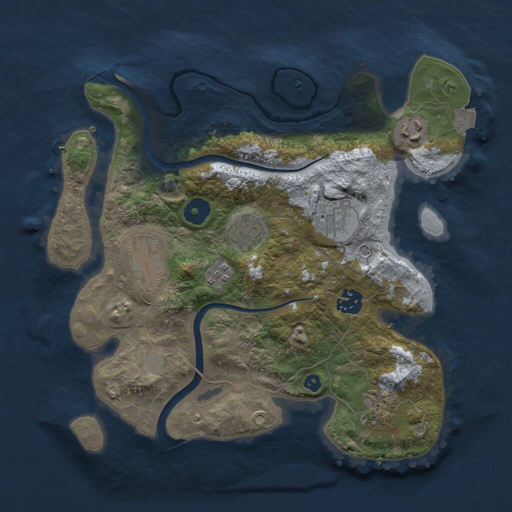 Rust Map: Procedural Map, Size: 3000, Seed: 202724987, 10 Monuments